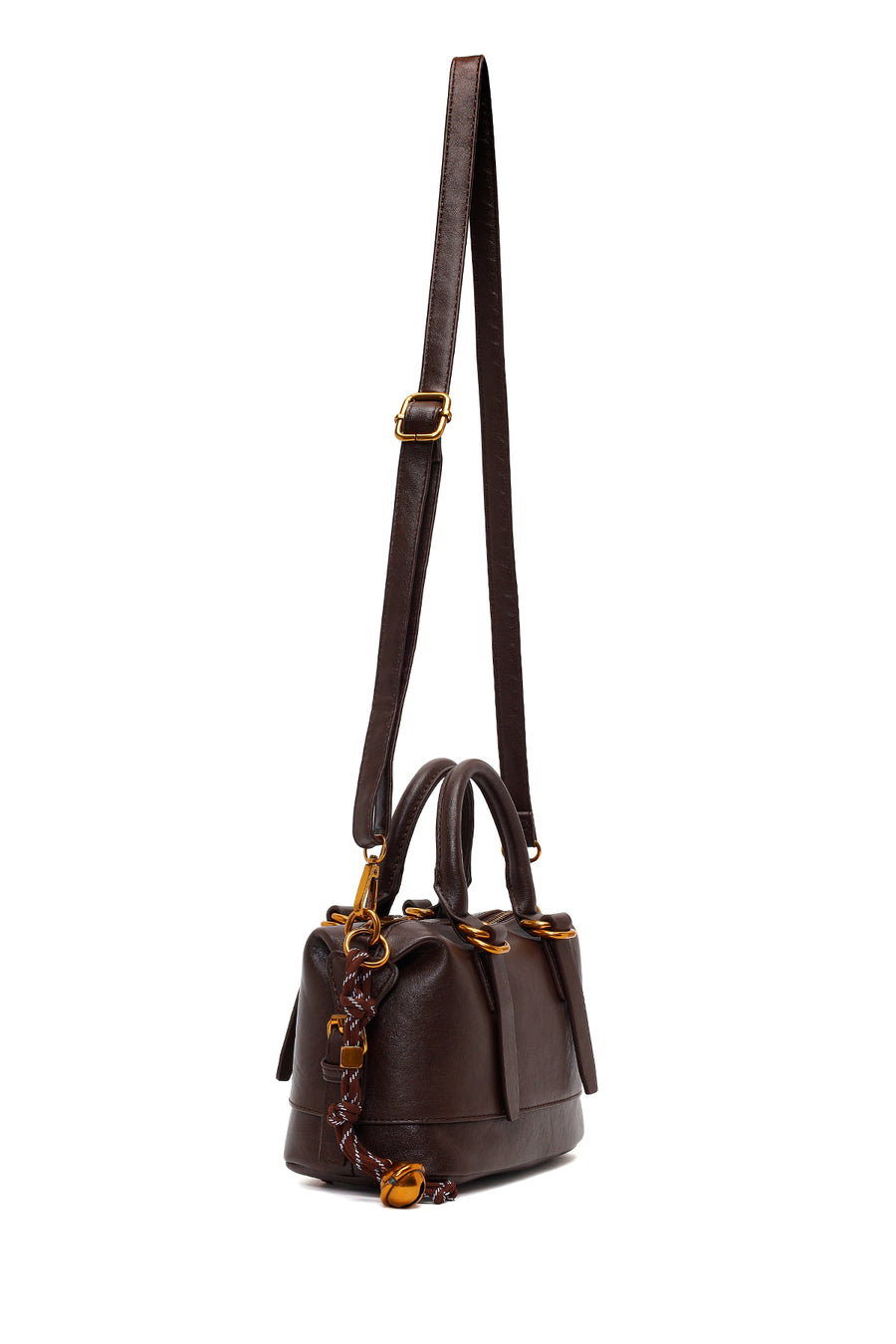 Woman Brown Long-Strap Mini Shoulder Bag