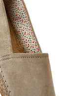 Women's Beige Suede Leather Espadrille | Derimod