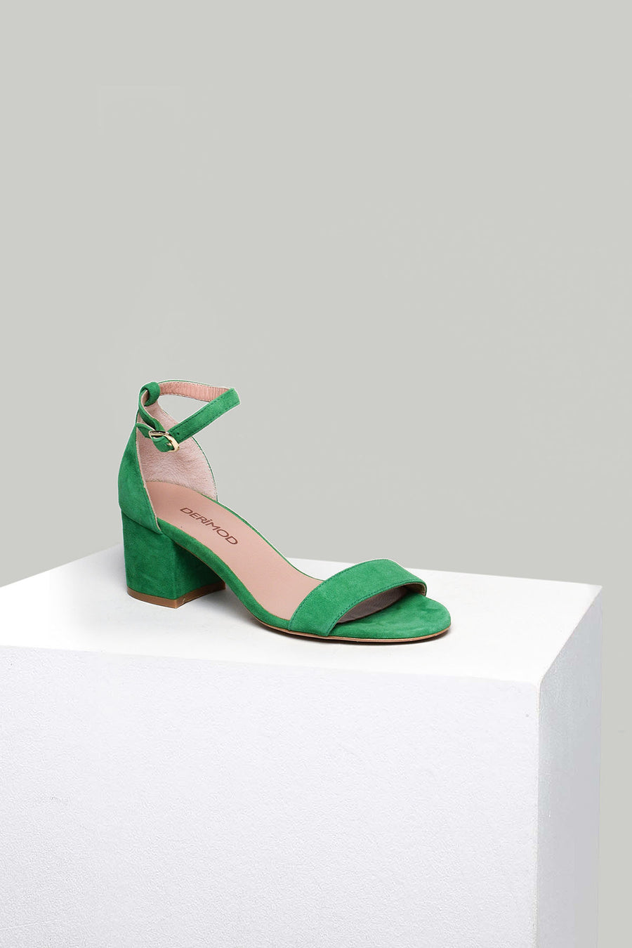 Suede Ankle Strap Women's Leather Heeled Sandals 18SFD120310 | Derimod
