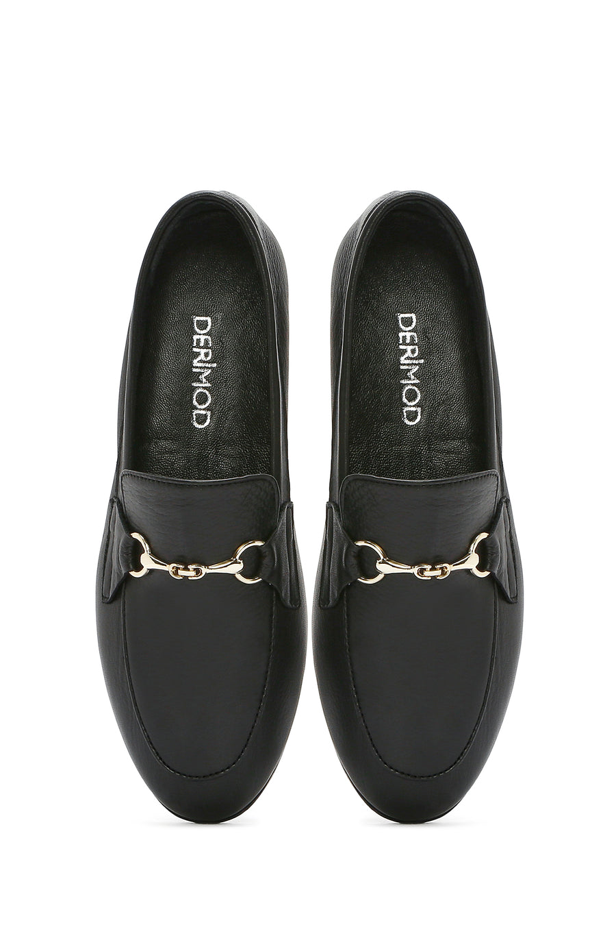 Women's Black Leather Masculine Loafer