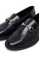 Kadın Siyah Tokalı Deri Maskülen Loafer | Derimod