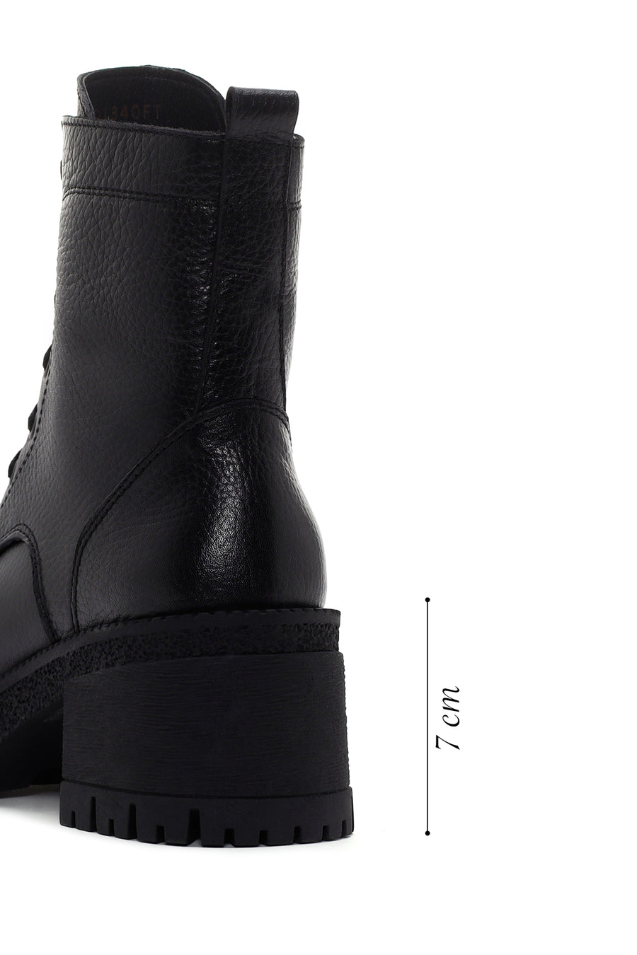 Women's Black Leather Zippered Heeled Boots