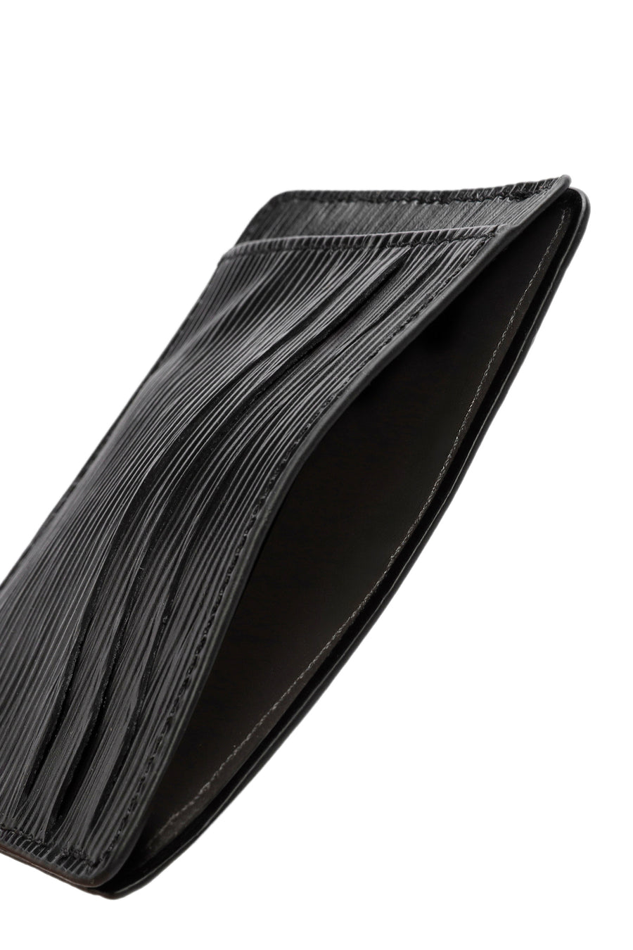Men's Black Printed Leather Card Holder