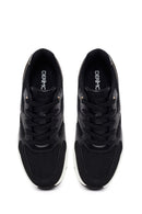 Woman Black Lace-Up Wedge Sneaker | Derimod