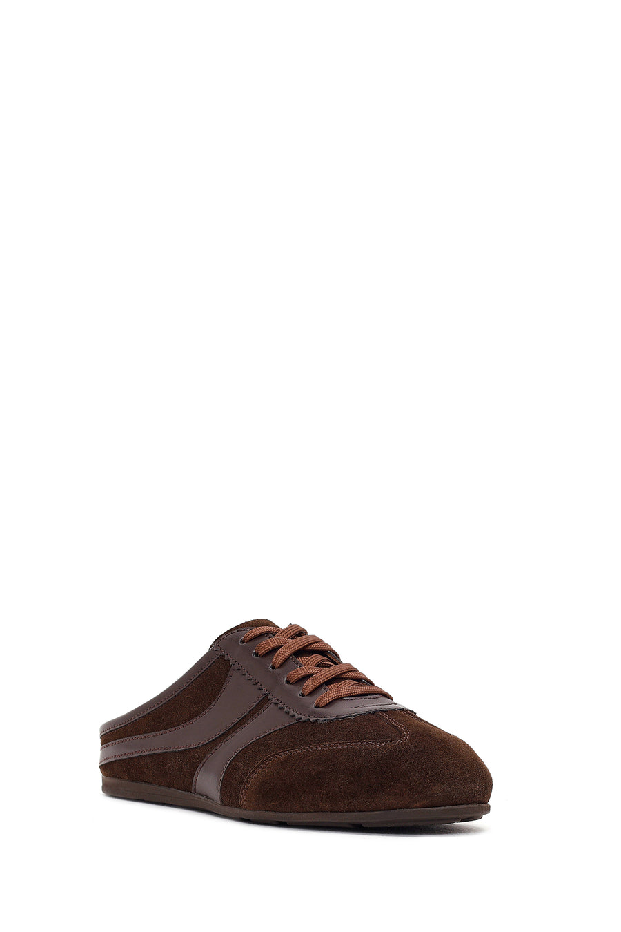 Kadın Kahverengi Mule Arkası Açık Süet Deri Sneaker