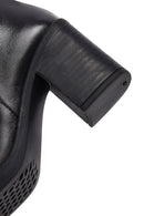 Woman Black Chunky Heels Leather Chelsea Boots | Derimod