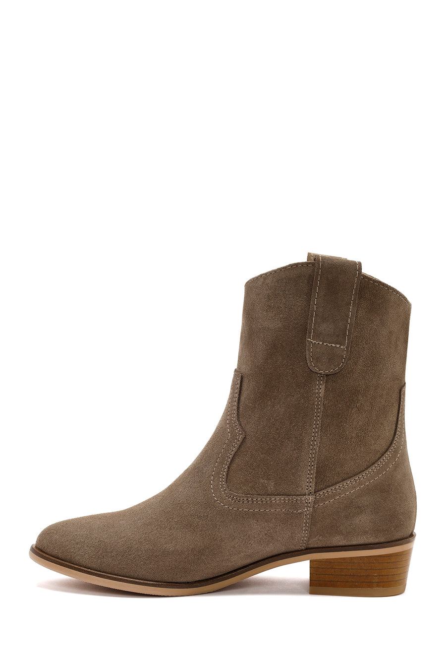 Woman Mink Suede Leather Cowboy Boots