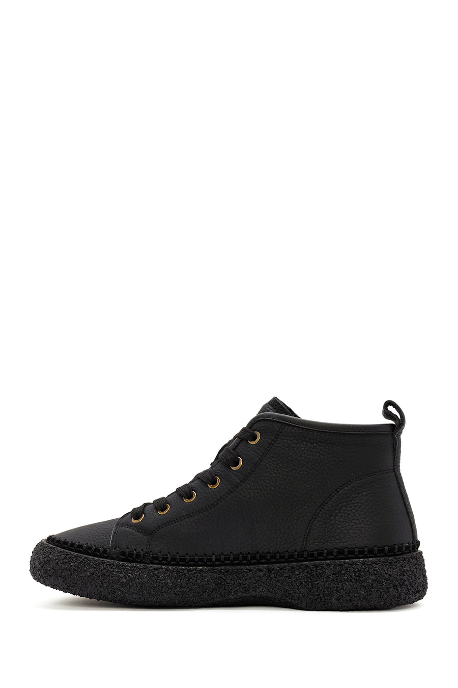 Men's Black Lace-Up Leather Sports Boots