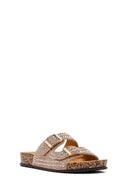 Women's Gold Stone Slippers | Derimod