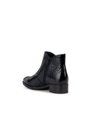 Geox Women's Black Felicity Zippered Heeled Leather Boots | Derimod