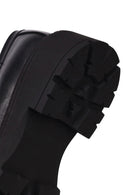 Women's Black Thick-Soled Leather Masculine Loafer | Derimod