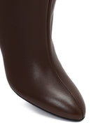 Woman Brown Thin-Heeled Leather Boots | Derimod