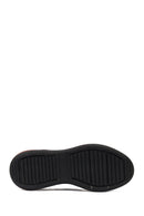 Men's Black Lace-Up Thick-Soled Leather Casual Sneaker | Derimod