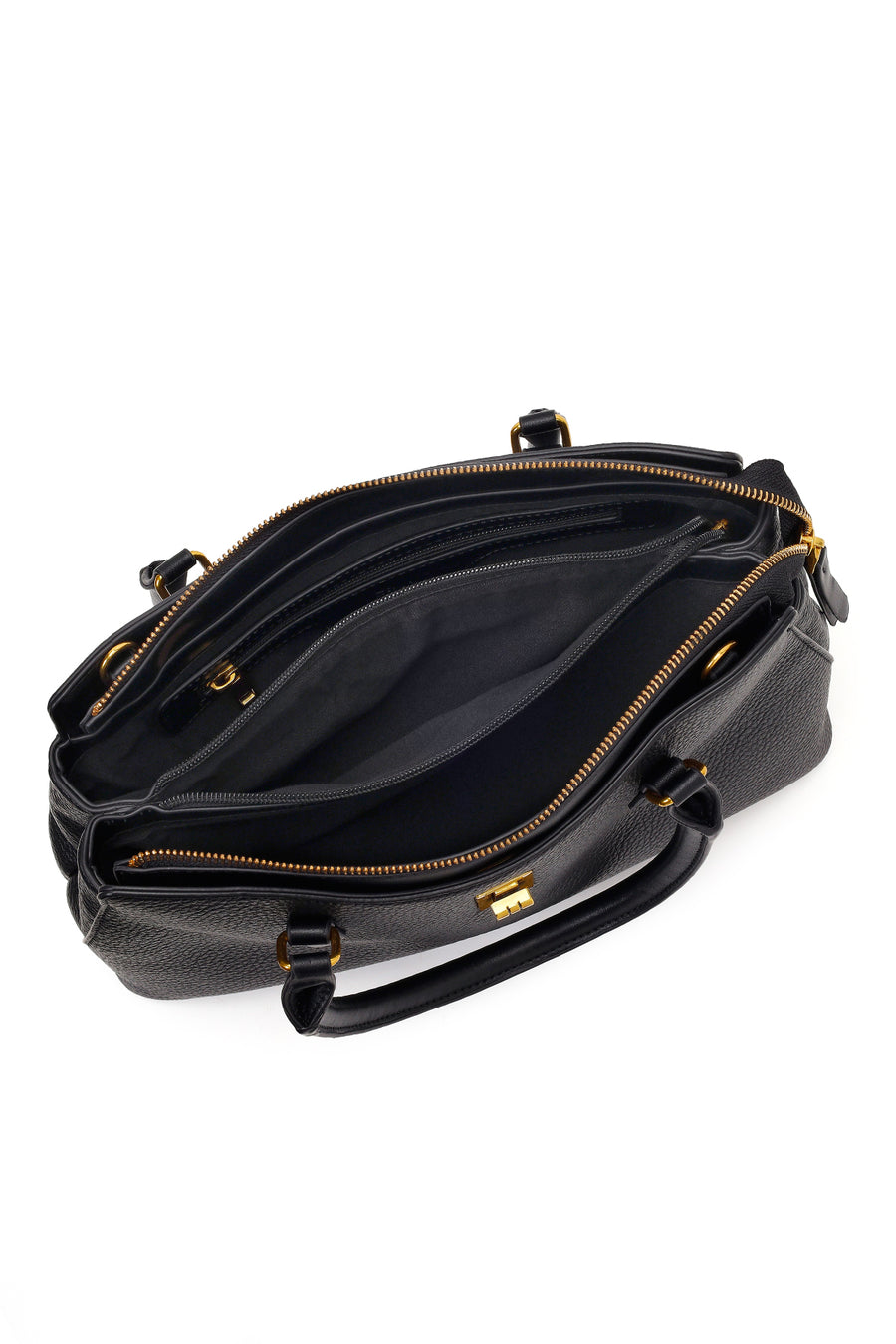 Woman Black Long-Strap Accessorized Shoulder Bag