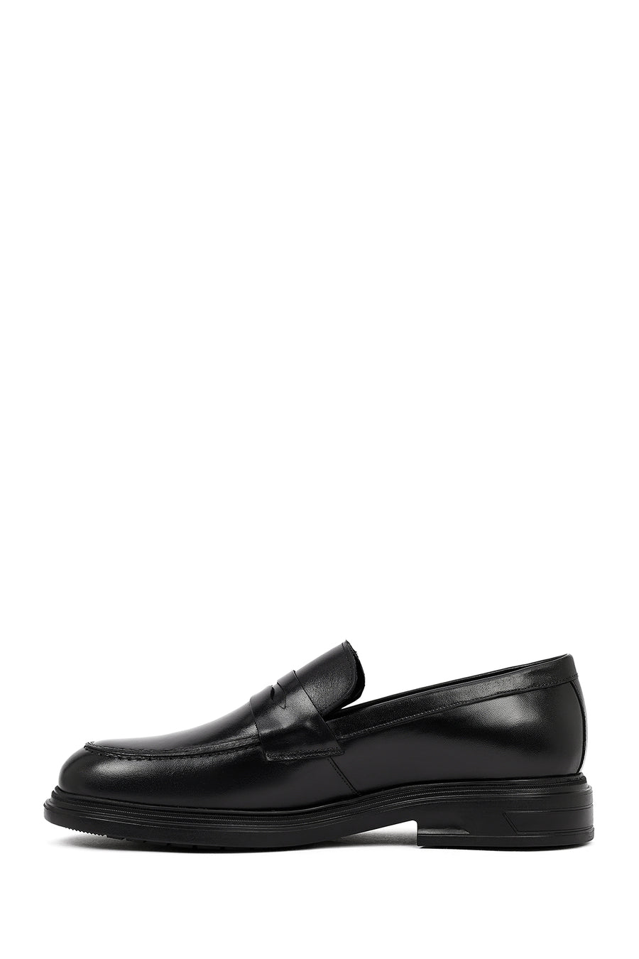 Male Black Leather Casual Loafers