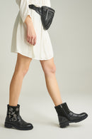 Women's Leather Boots with Metal Detail | Derimod