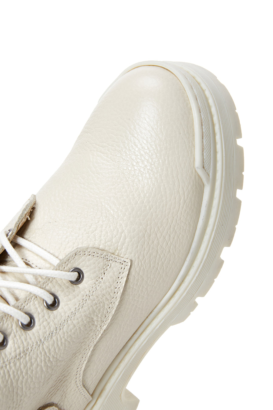 Women's Beige Leather Thick Soled Boots