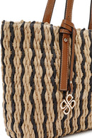 Women's Beige Straw Shoulder Bag | Derimod