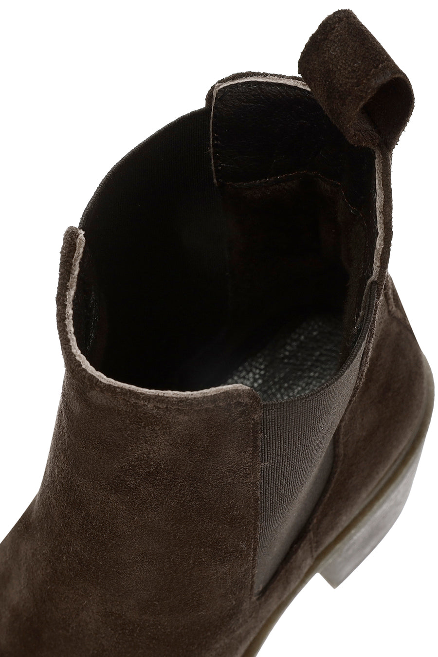 Woman Brown Chunky Heel Suede Leather Chelsea Boots