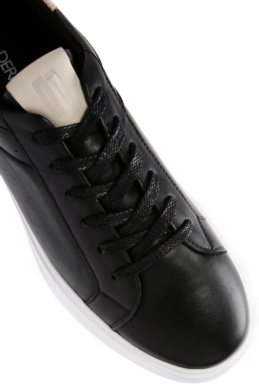 Erkek Siyah Bağcıklı Deri Sneaker