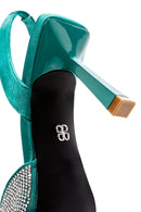 Women's Green Open Back Thin Heeled Shoes | Derimod