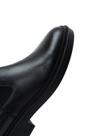 Women's Black Leather Flat Chelsea Boots | Derimod