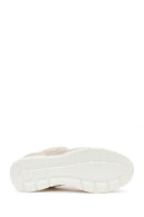 Woman Beige Lace-Up Wedge-Heel Suede Leather Sneaker | Derimod