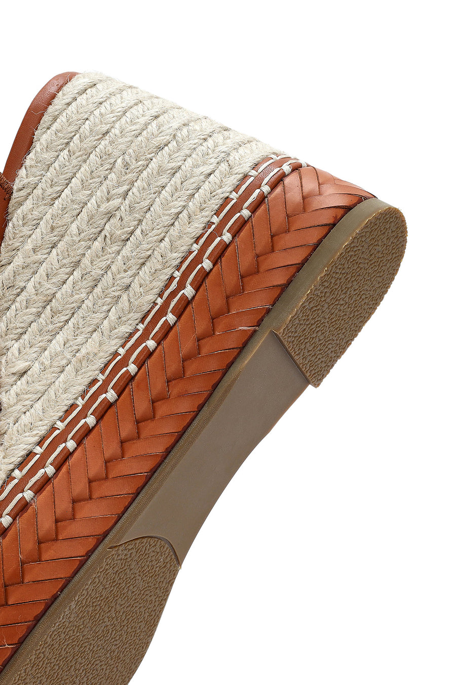 Women's Tan Ankle Buckle Wedge Heel Espadrille Sandals