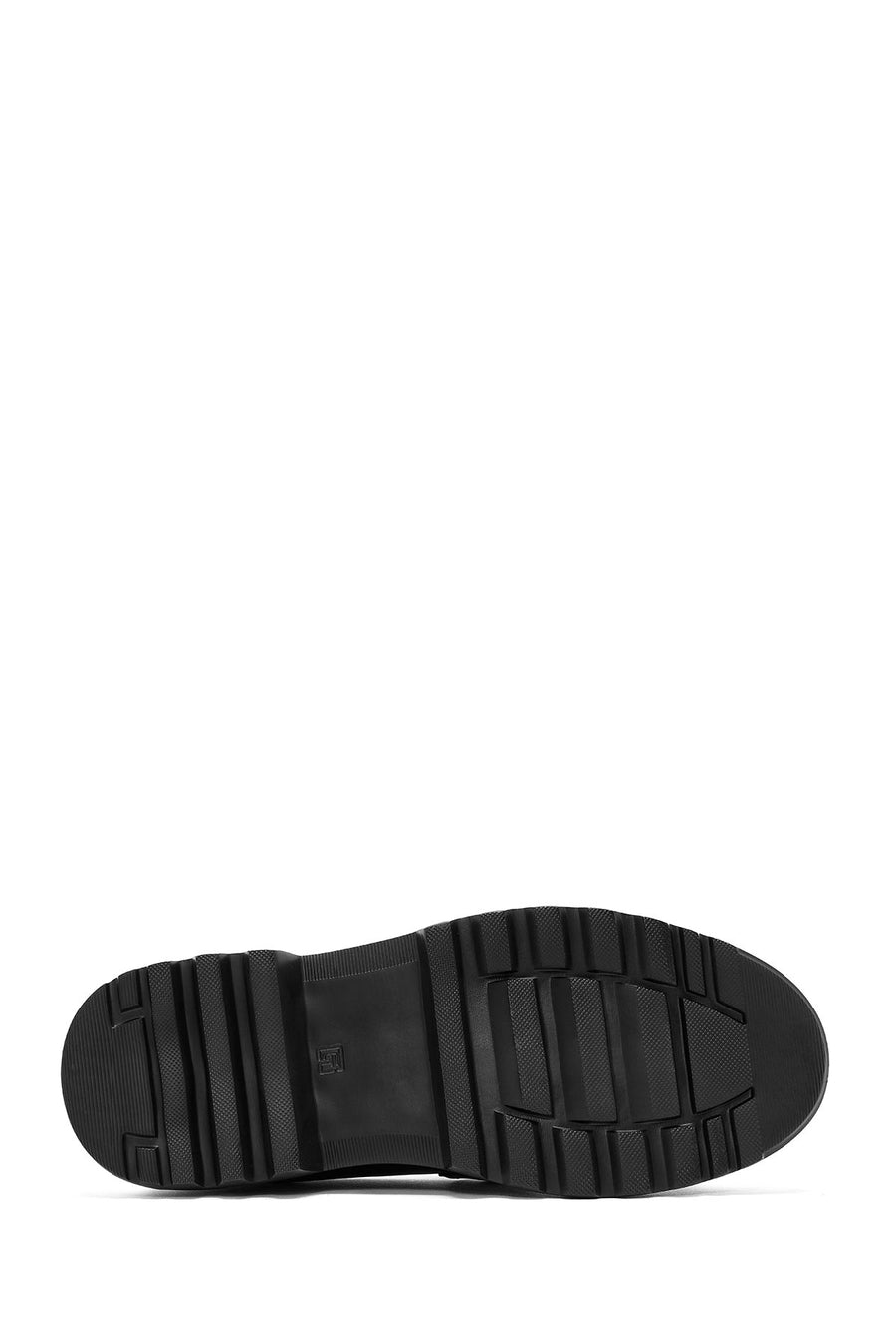 Men's Black Printed Buckle Detailed Leather Loafer