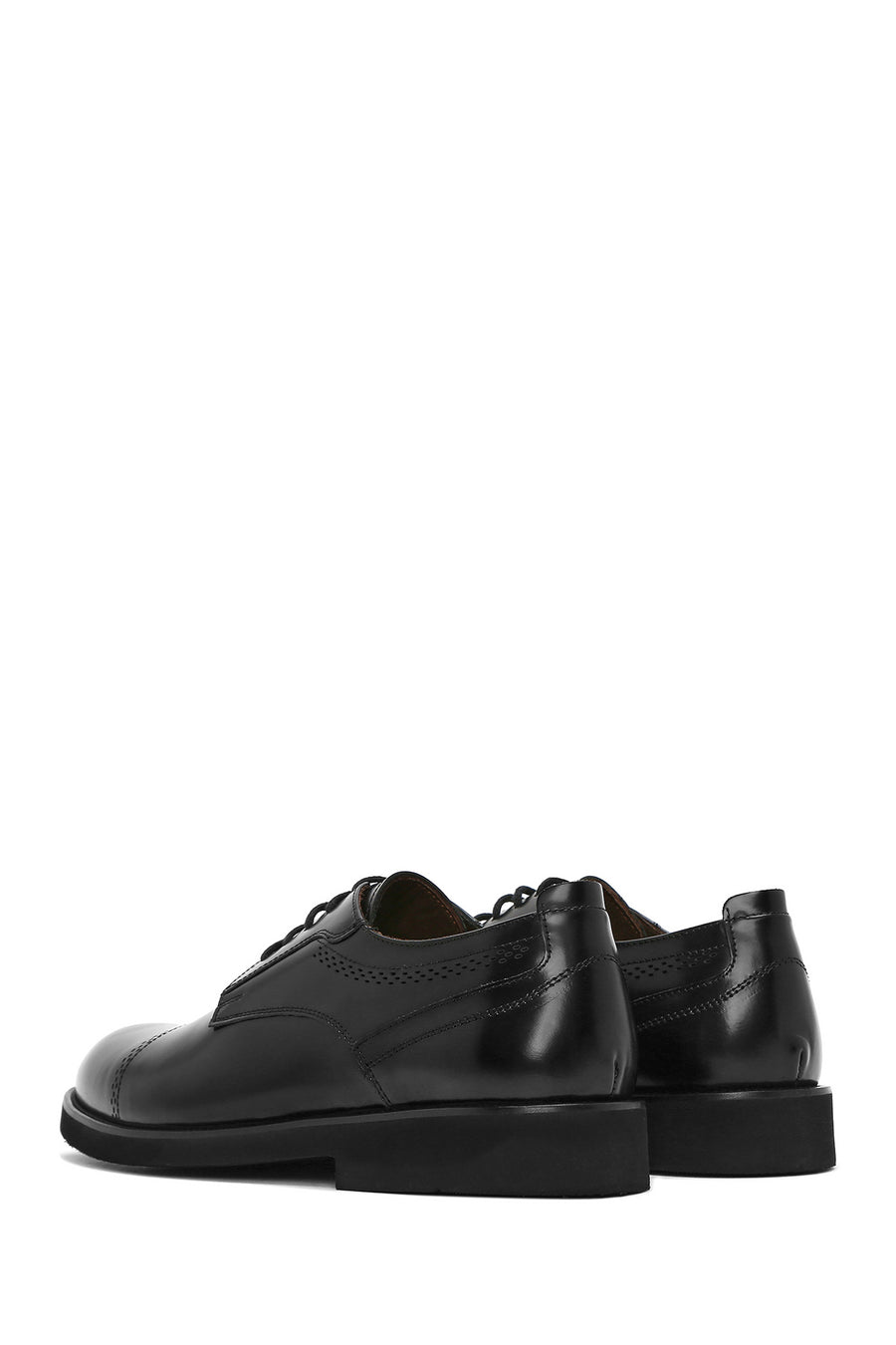 Men's Black Laced Leather Classic Shoes