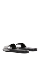 Women's Black Stone Slippers | Derimod