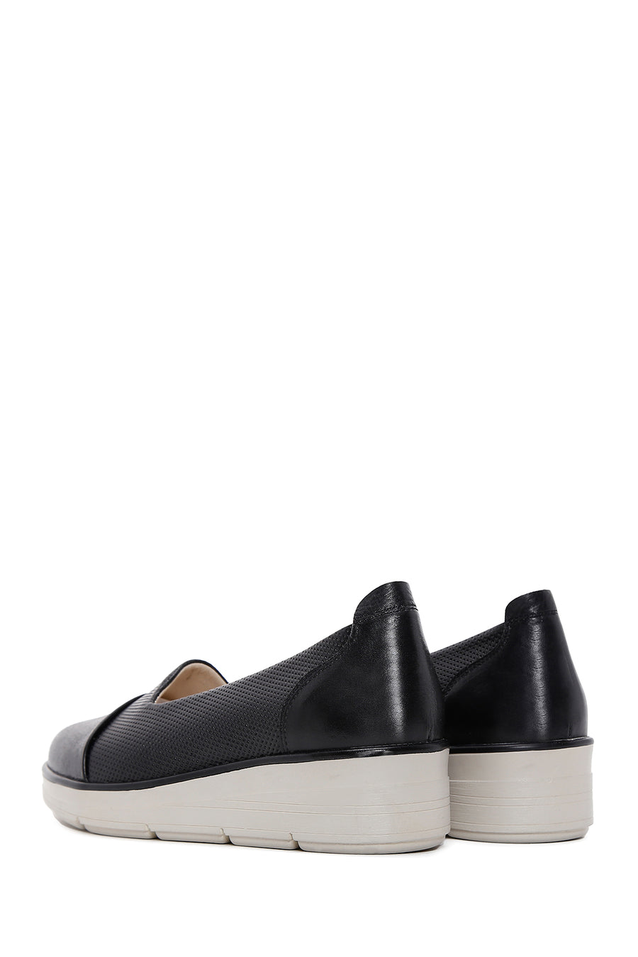 Kadın Siyah Deri Comfort Loafer