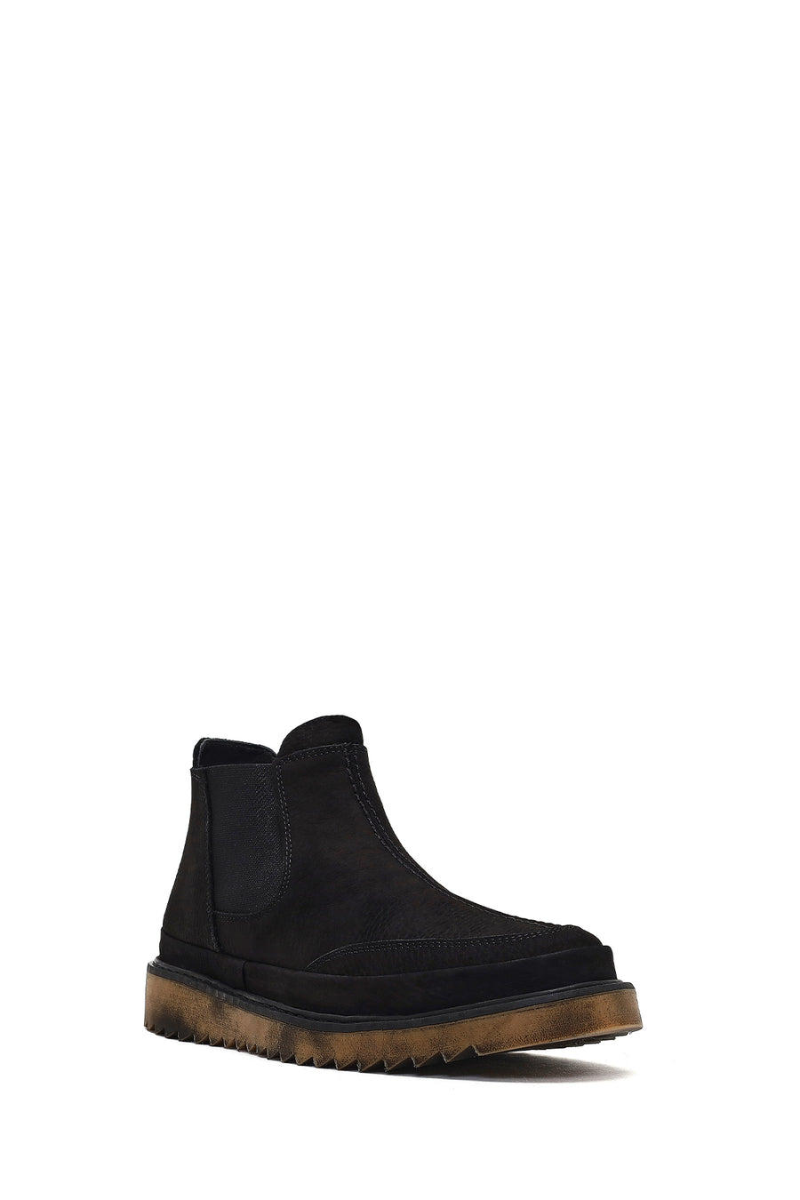 Male Black Nubuck Leather Chelsea Boots
