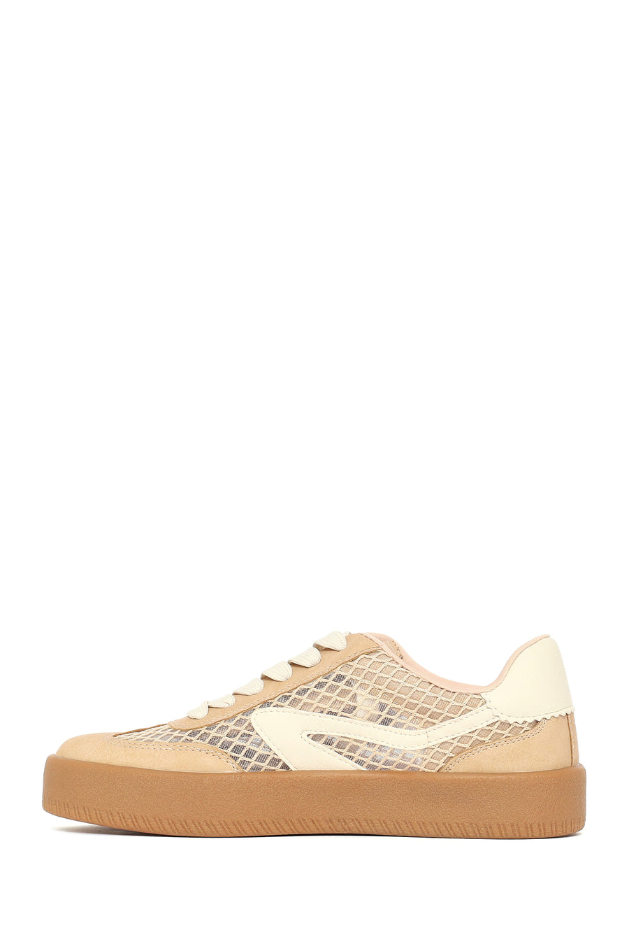 Women's Mink Lace-Up Fabric Sneaker
