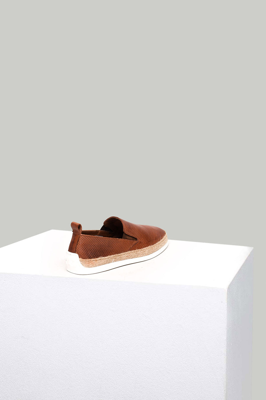 Tan Men's Leather Espadrille