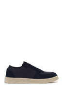 Erkek Lacivert Bağcıklı Süet Deri Sneaker | Derimod