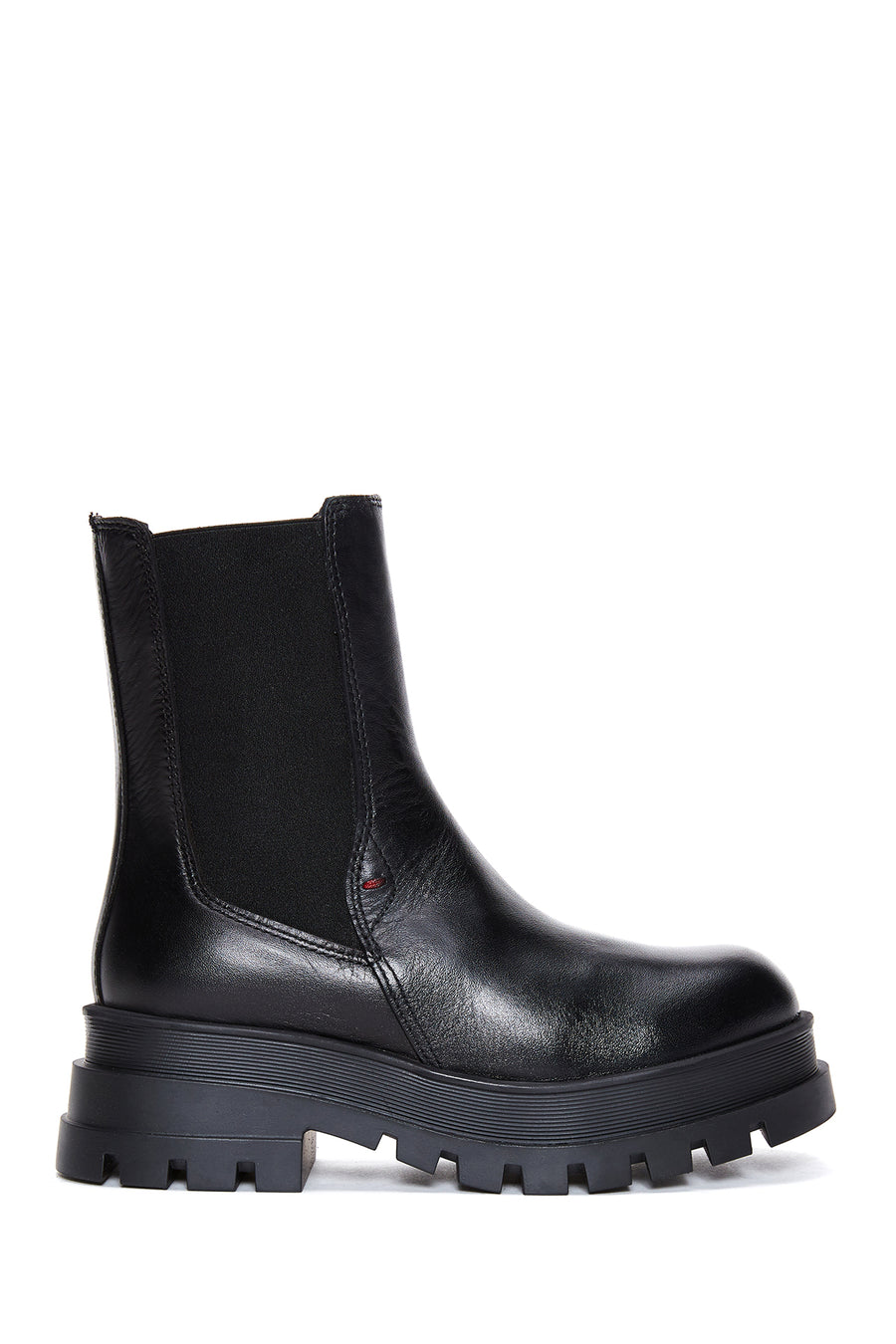 Women's Black Leather Thick Soled Chelsea Boots 23WFD182418 | Derimod