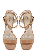 Women's Beige Ankle Strap Heel Sandals | Derimod