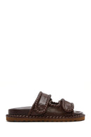 Women's Brown Strappy Slippers | Derimod