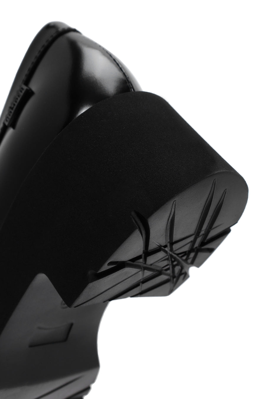 Women's Black Leather Patent Leather Masculine Loafer