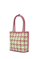 Women Pink Woven Shoulder Bag | Derimod