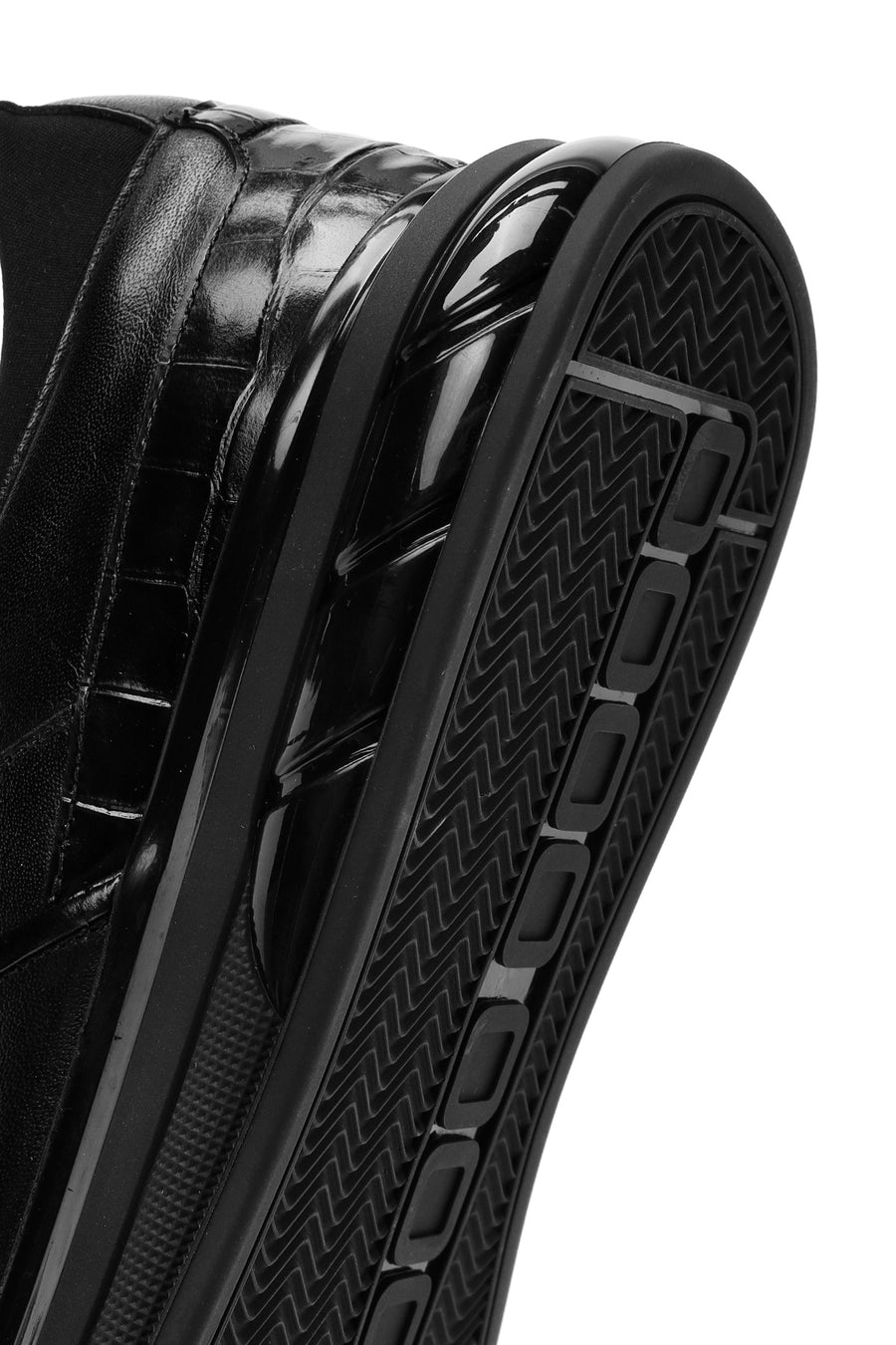Men's Black Lace-Up Leather Casual Sneaker