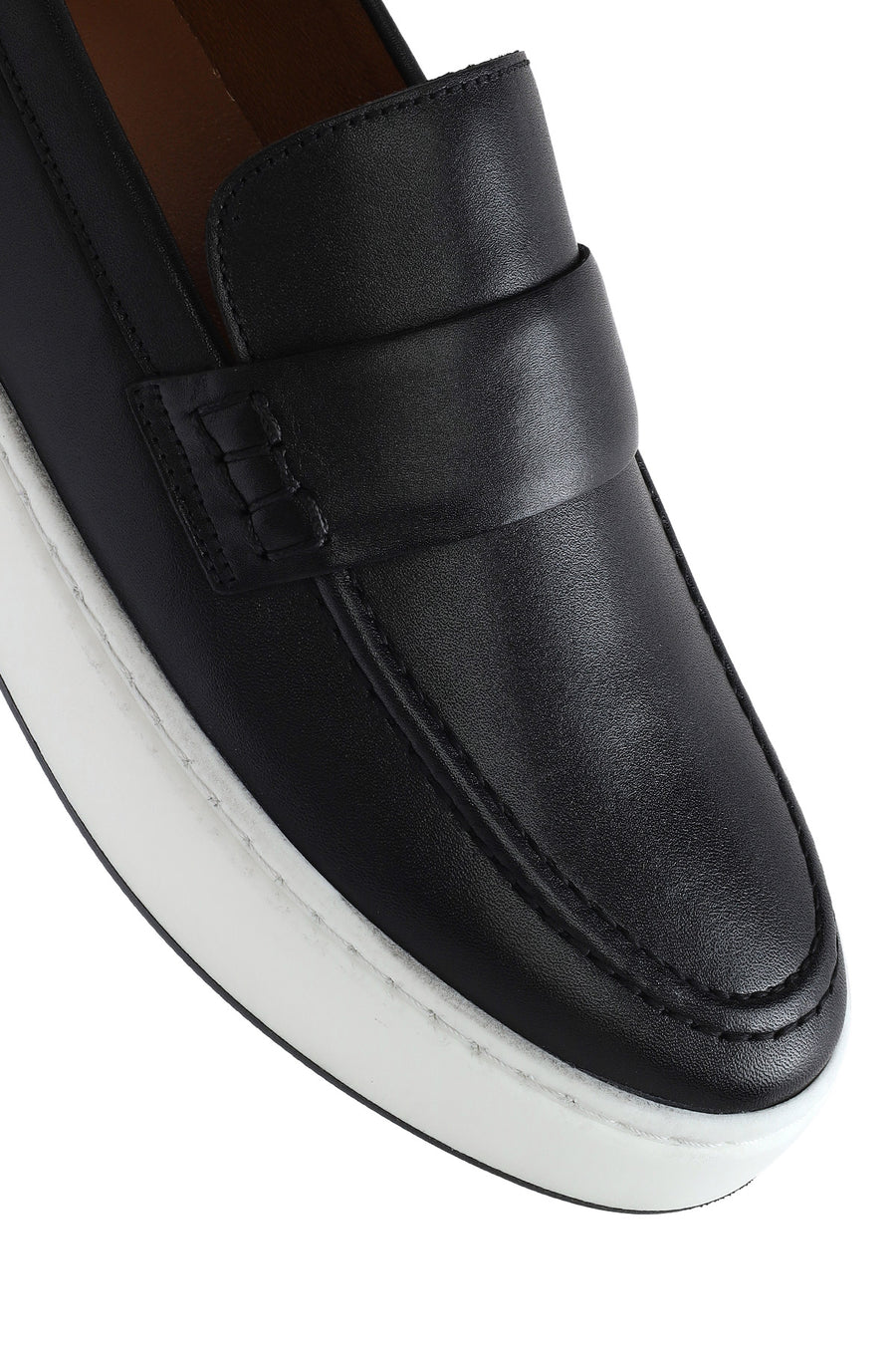 Men's Black Chunky Leather Loafers