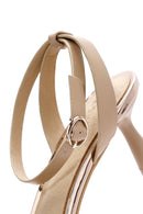 Women's Beige Ankle Strap Heeled Sandals | Derimod
