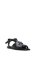 Women's Black Ankle Strap Leather Sandals | Derimod