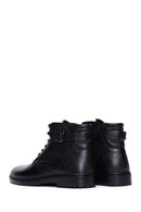 Men's Black Leather Zippered Boots | Derimod