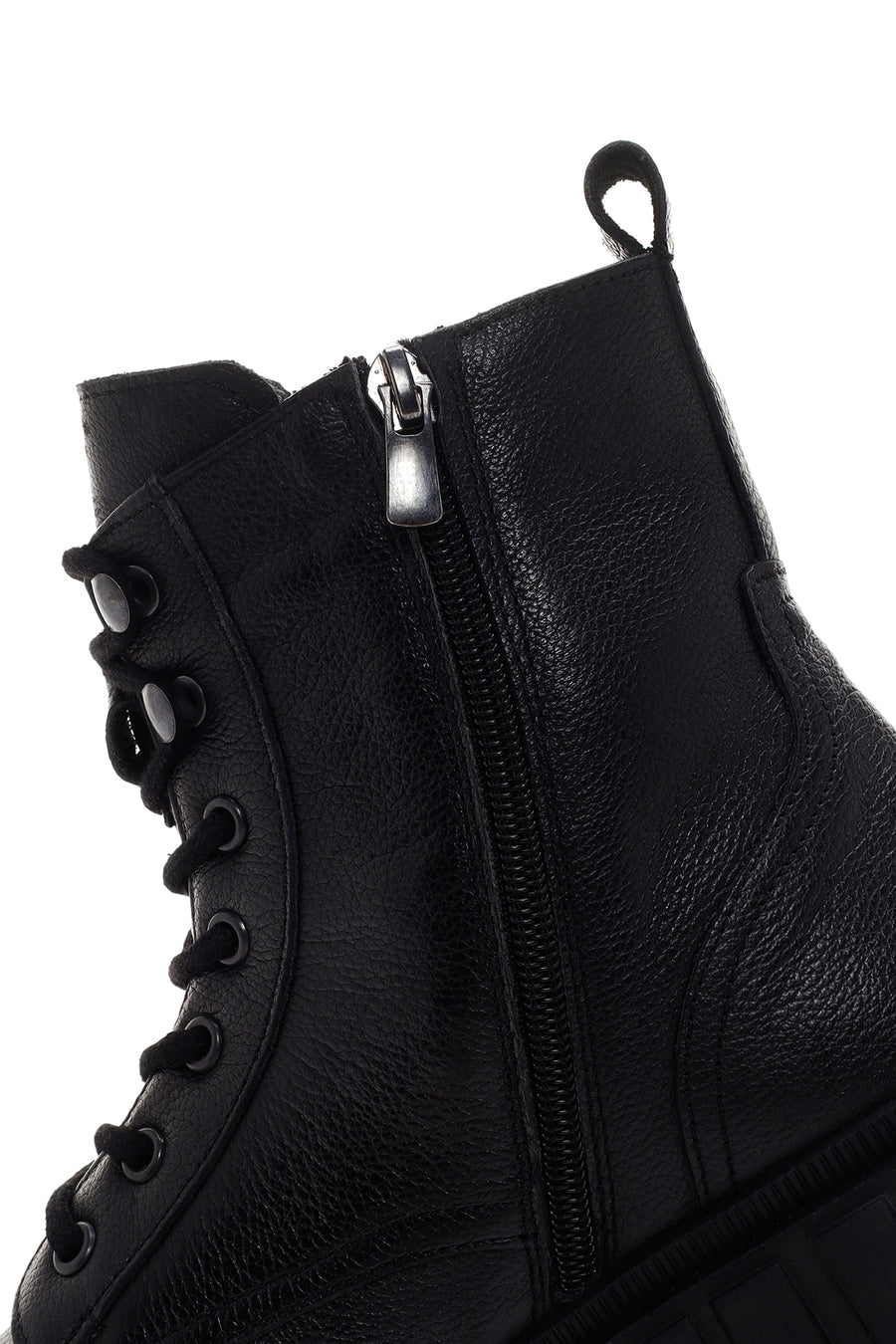 Men's Black Zippered Leather Casual Boots