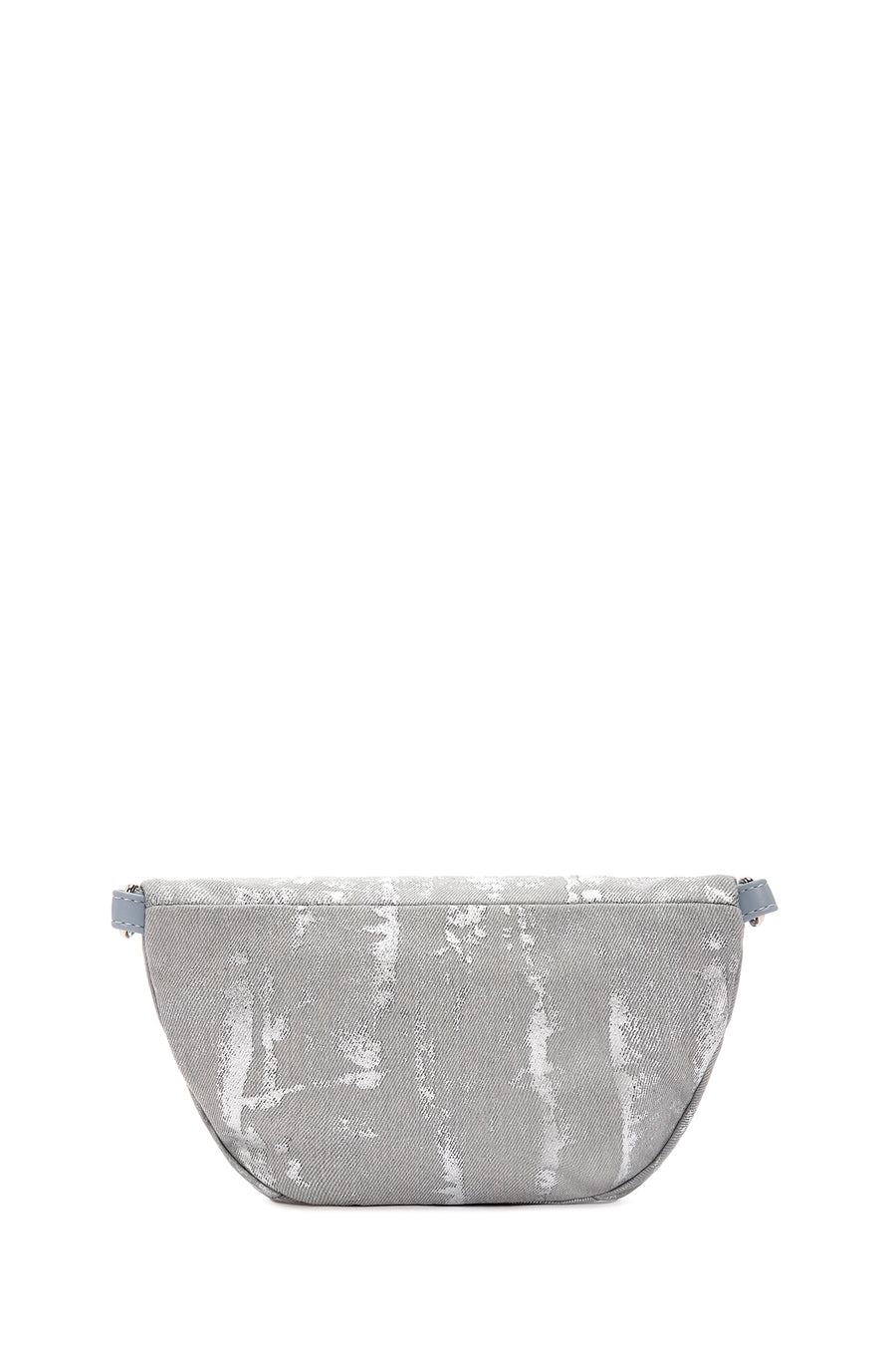 Women's Gray Long Strap Fabric Crossbody Bag