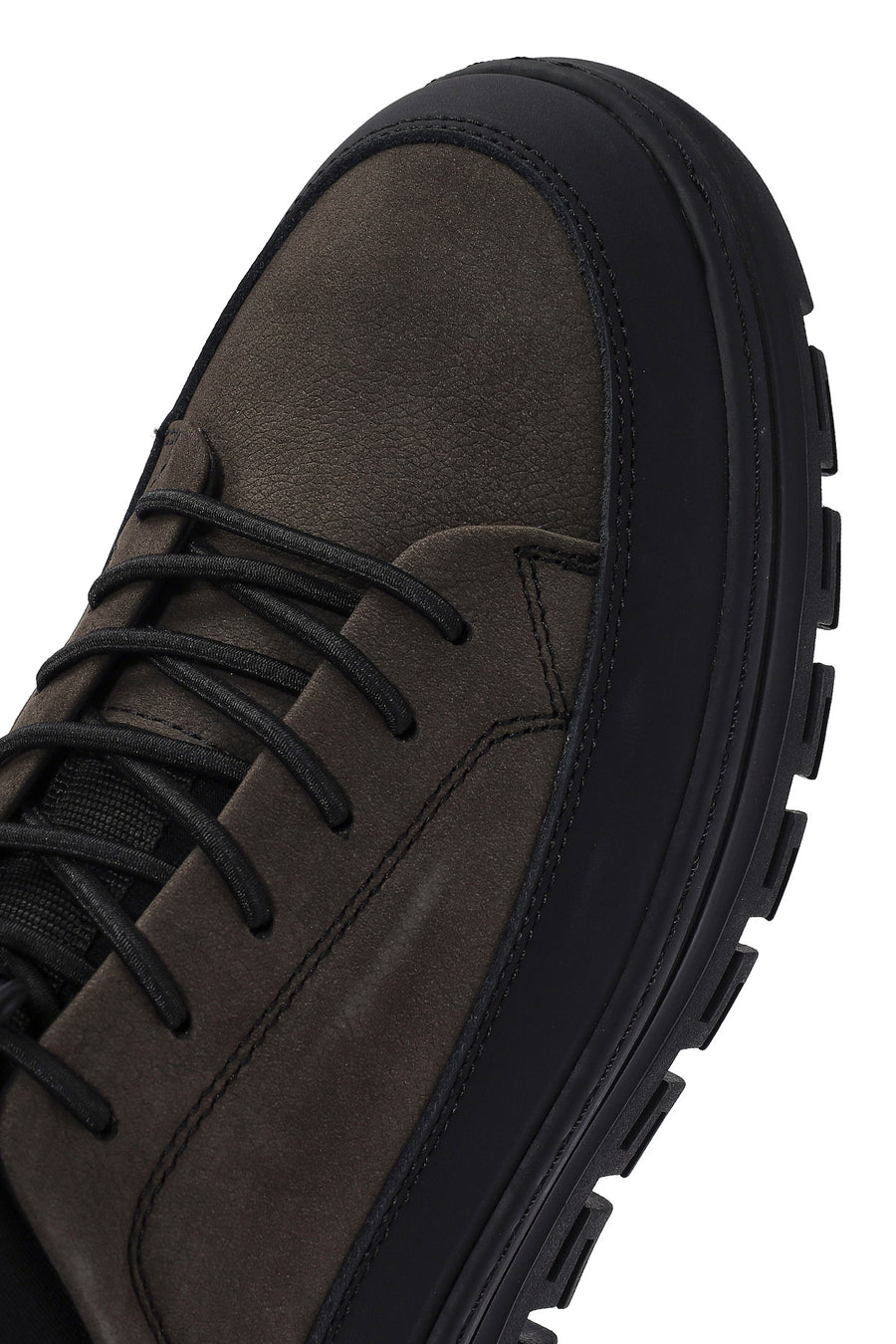 Erkek Gri Bağcıklı Nubuk Deri Sneaker