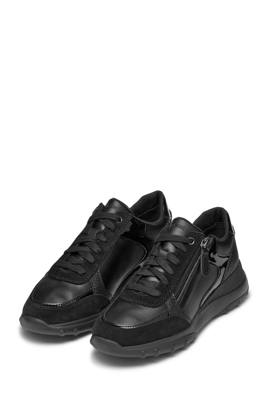 
Geox Women's Black Lace-Up Thick Sole Leather Sneaker
